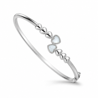 Mother of Pearl Twin Heart 92.5 silver Kada