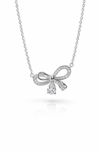 The Vega Crystal Ribbon & Drop Necklace