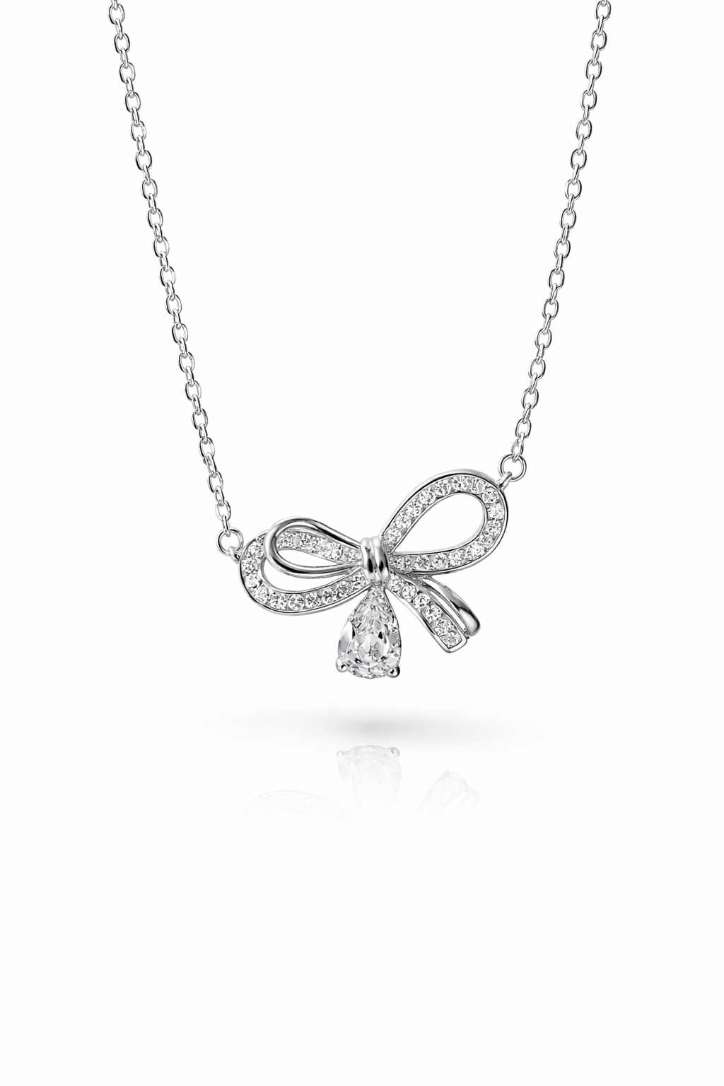 The Vega Crystal Ribbon & Drop Necklace
