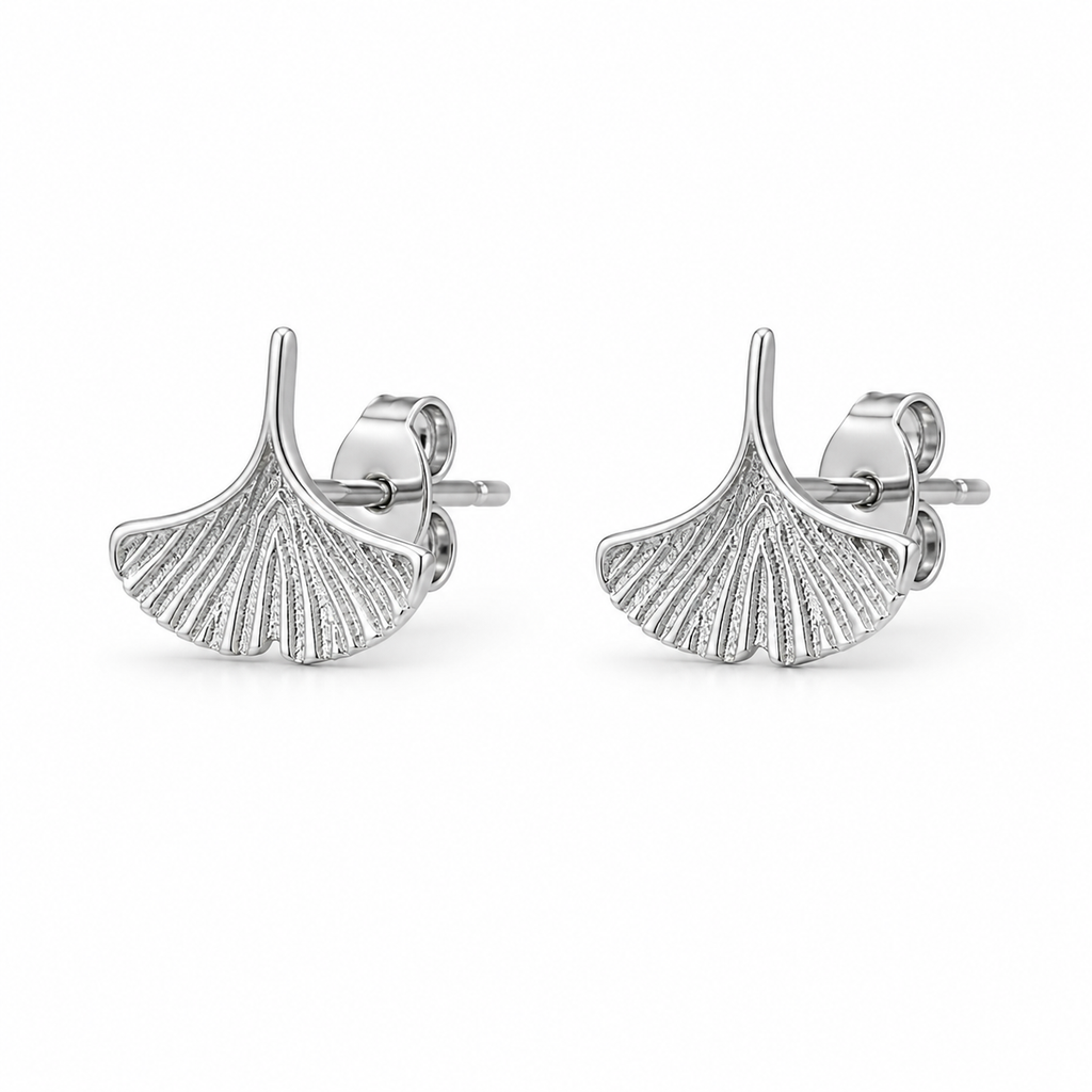 Nature-Inspired Fan 92.5 Silver Earrings