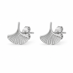 Nature-Inspired Fan 92.5 Silver Earrings