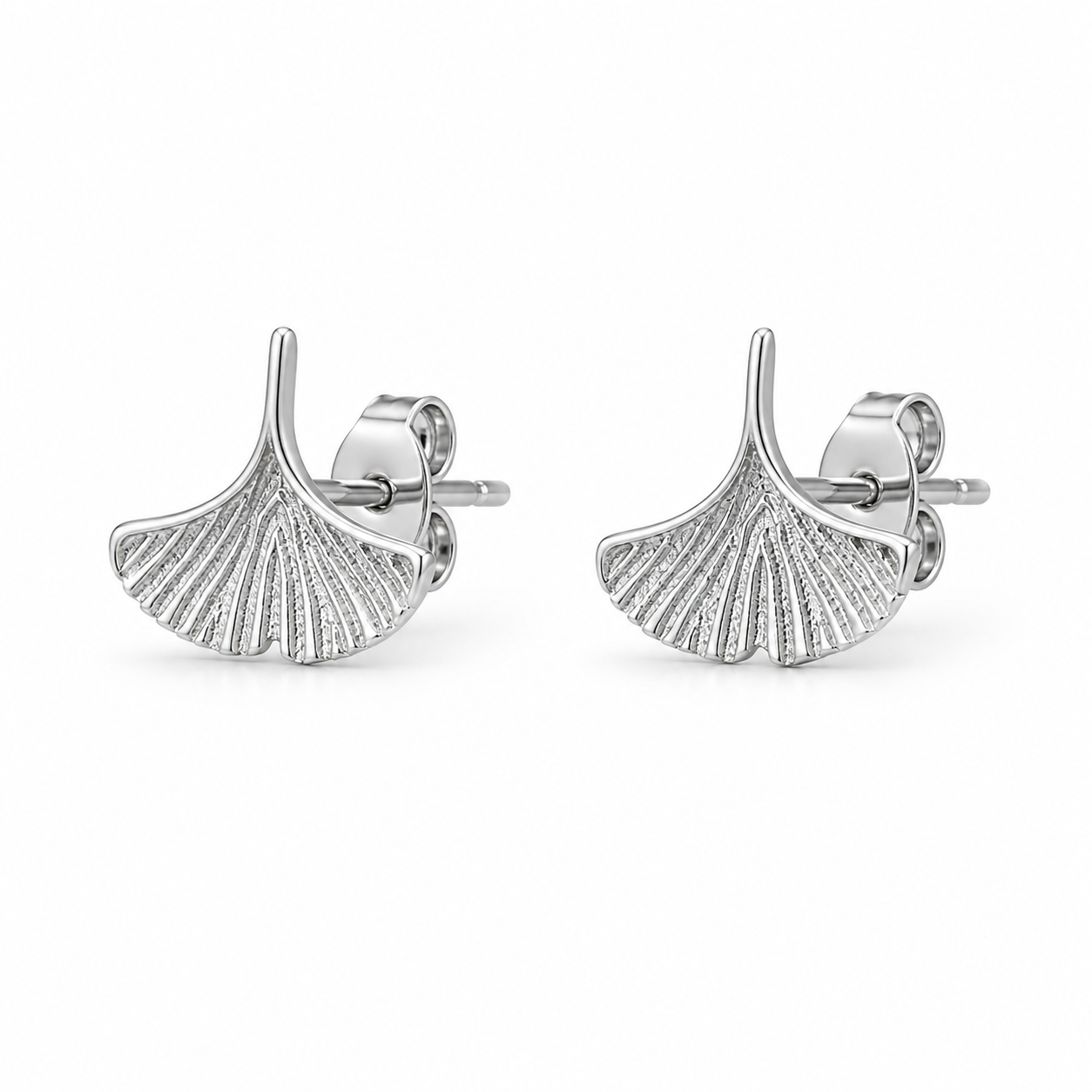 Nature-Inspired Fan 92.5 Silver Earrings