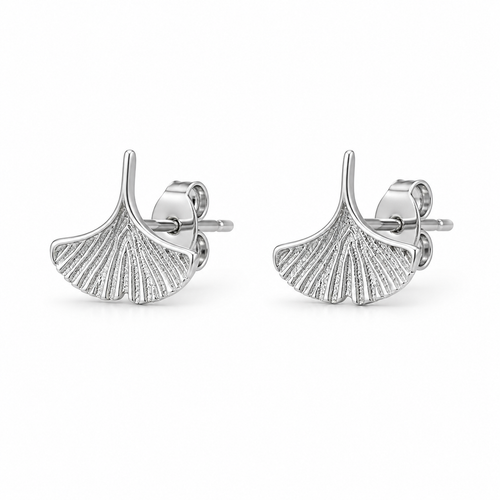 Nature-Inspired Fan 92.5 Silver Earrings