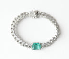 The Vega Silver Emerald-Cut Cuban Bracelet