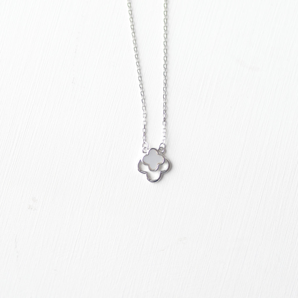 The Vega Mother-of-Pearl Double Clover Necklace