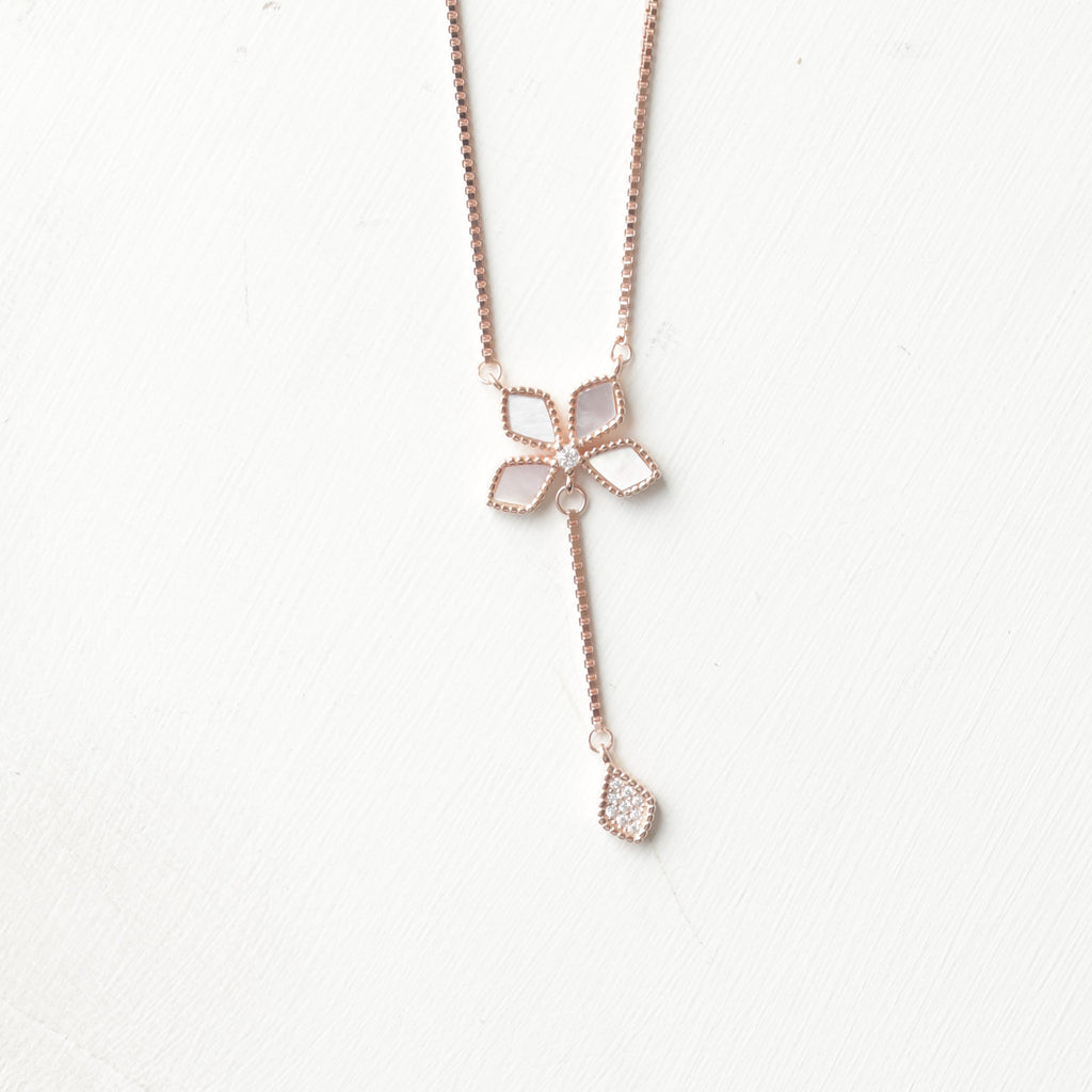 The Vega Mother-of-Pearl Blossom Lariat