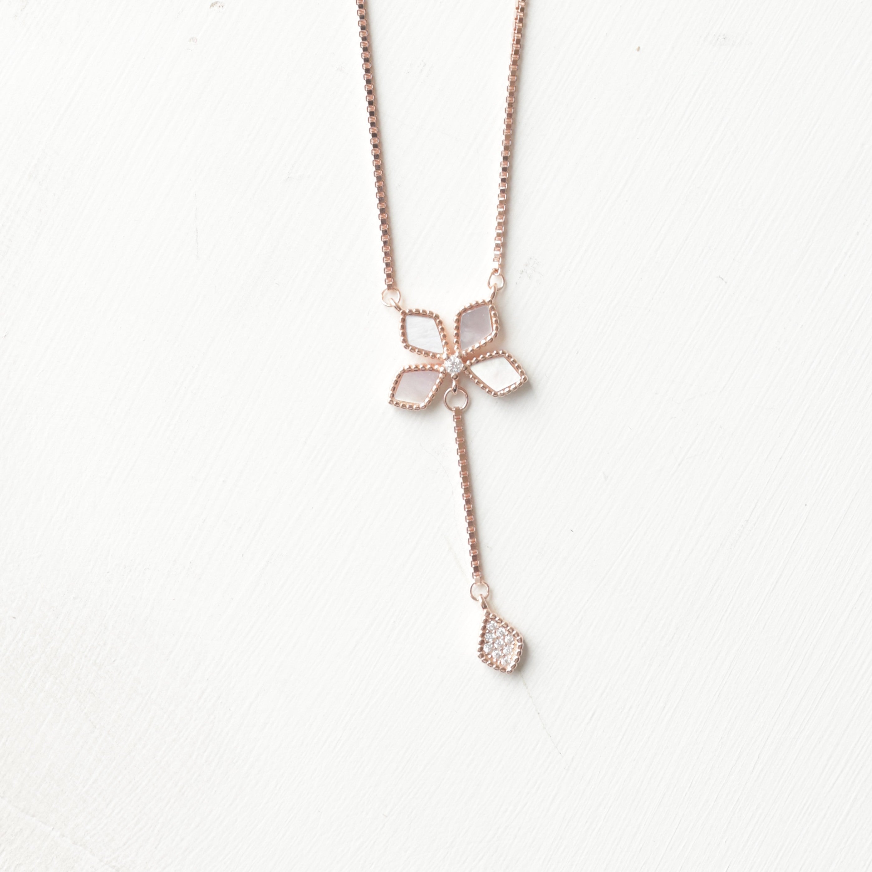 The Vega Mother-of-Pearl Blossom Lariat