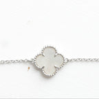 The Vega Silver Mother of Pearl Clover Bracelet