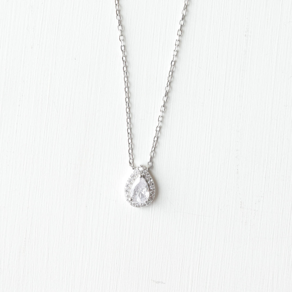 The Vega Teardrop Halo Necklace