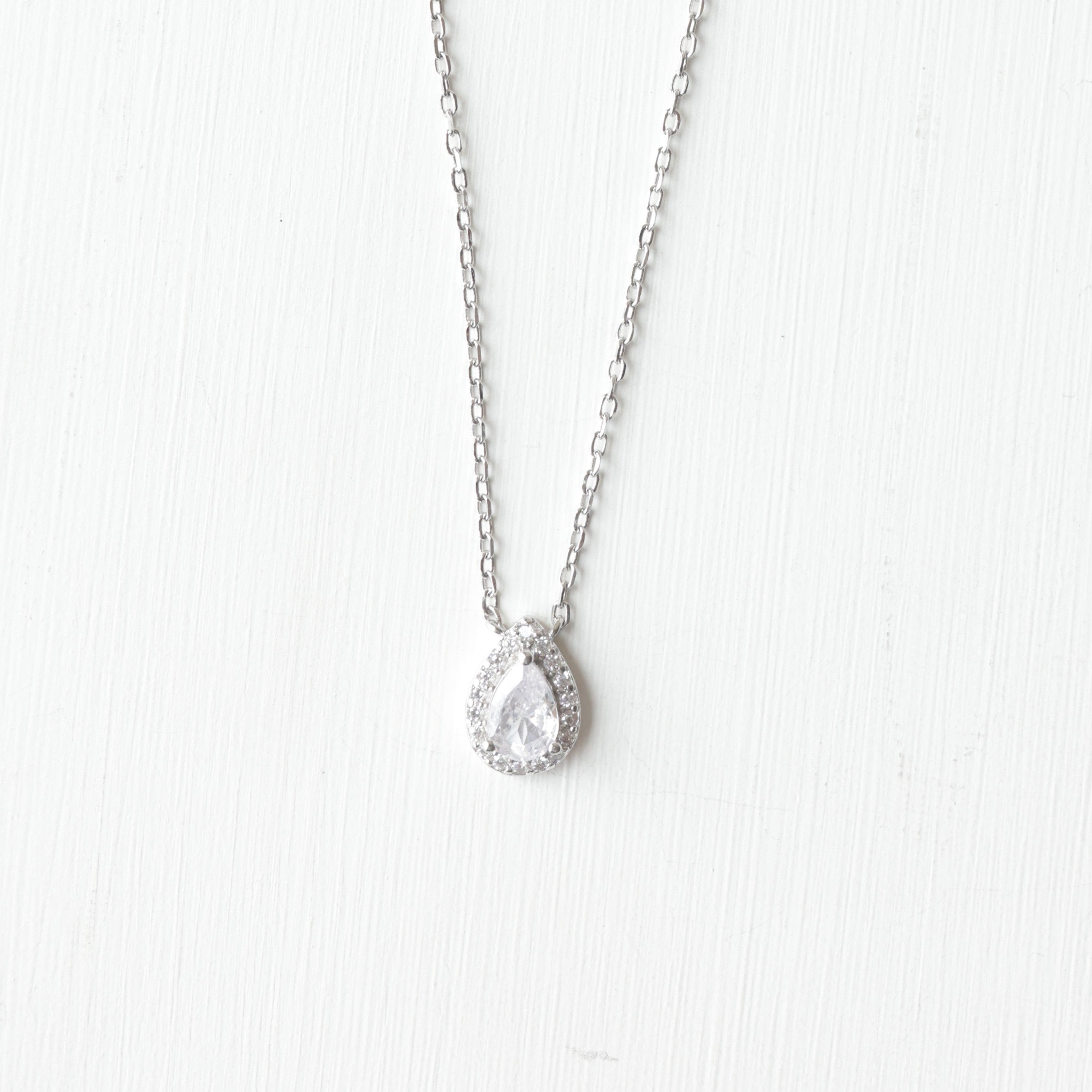 The Vega Teardrop Halo Necklace