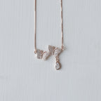 The Vega Rose Gold Twin Butterfly Necklace