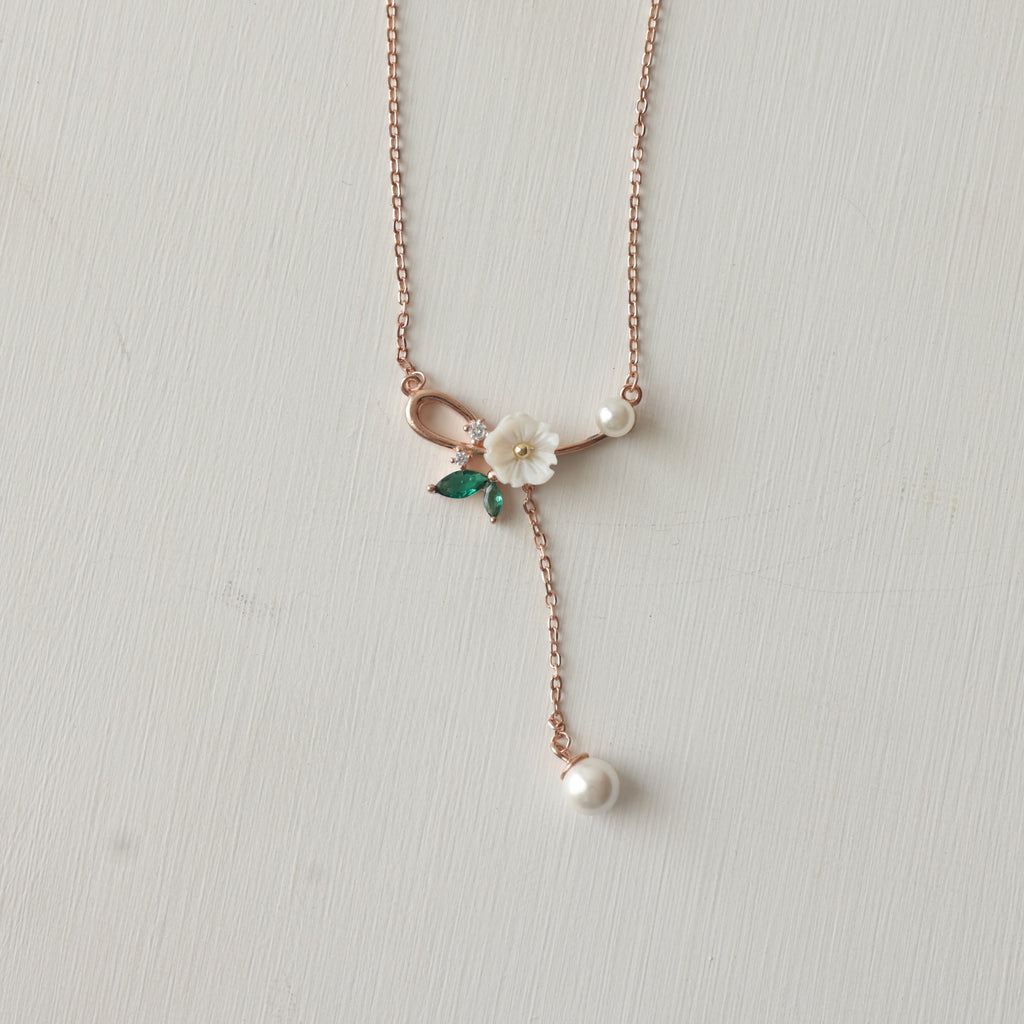The Rose Gold Blossom Y-Necklace