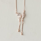 The Vega Rose Gold Butterfly Tassel Necklace