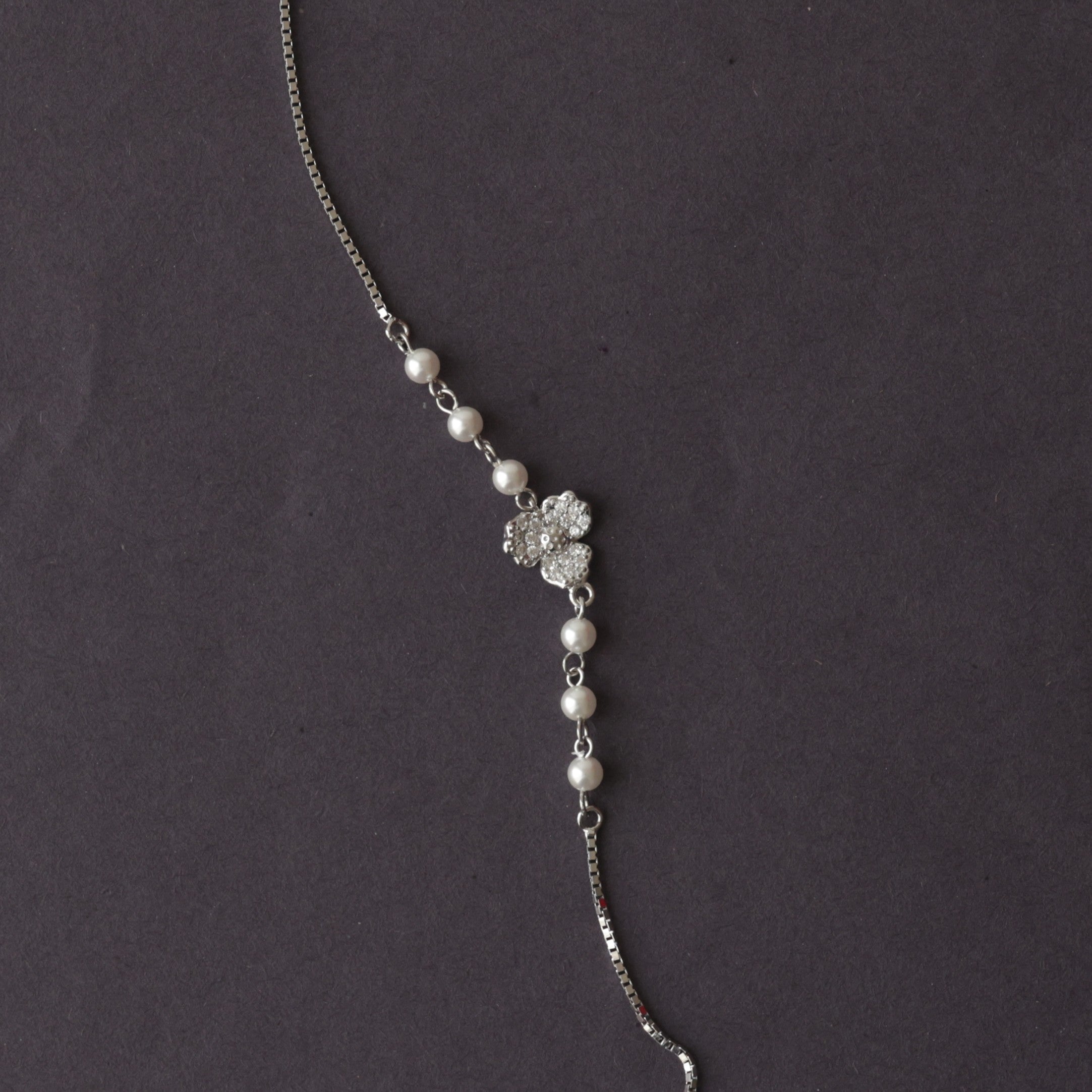 The Vega Silver Pearl & Blossom Bracelet