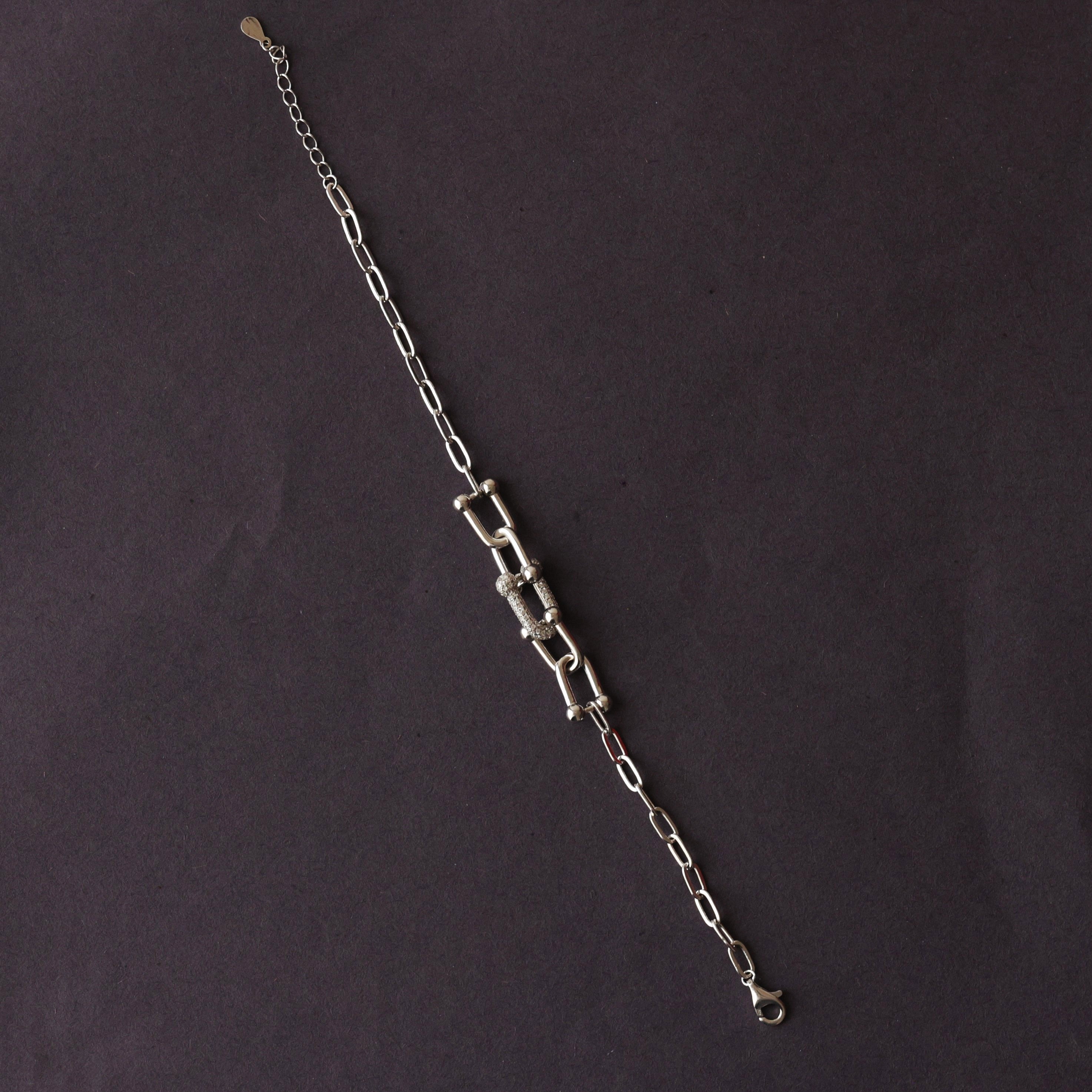 The Crystal U-Link Paperclip Bracelet