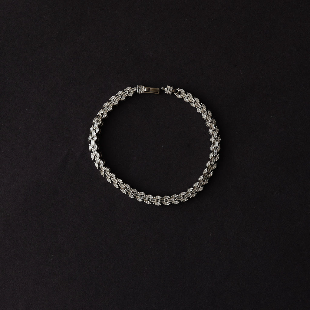 The Vega Silver Marquise & Baguette Tennis Bracelet
