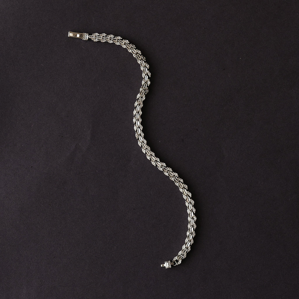 The Vega Silver Marquise & Baguette Tennis Bracelet