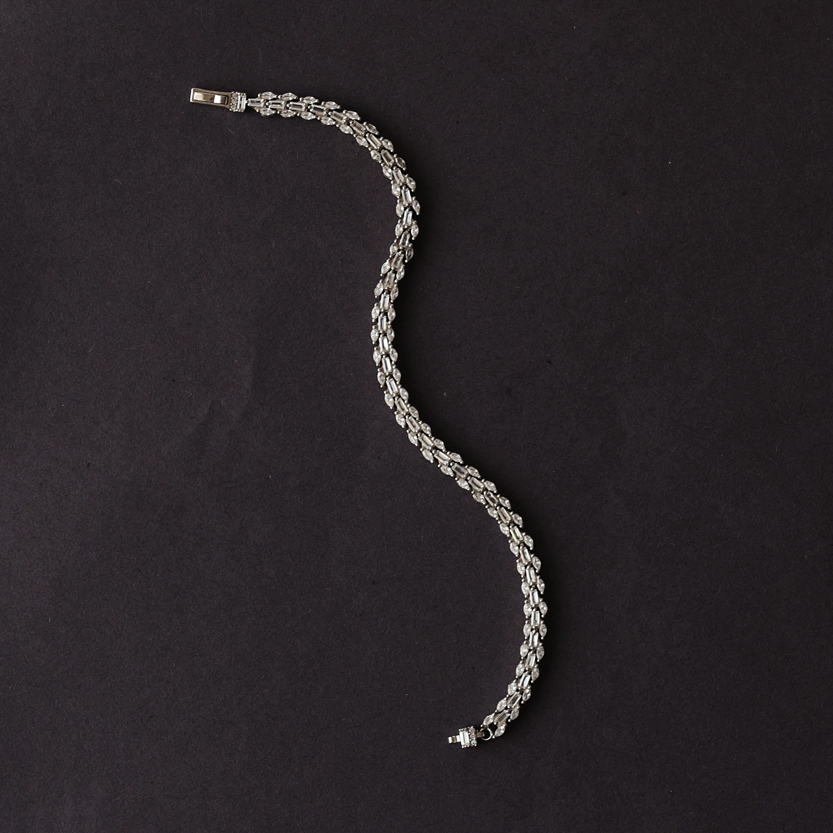 The Vega Silver Marquise & Baguette Tennis Bracelet