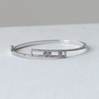 Modern Geometric Pavé 92.5 Silver kada
