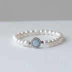 The Pearlescent Blue Halo 92.5 Silver Bracelet