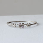 Soft Pink Blossom 92.5 Silver Bangle
