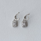 Luxe Crystal Rectangle 92.5 Silver EARING