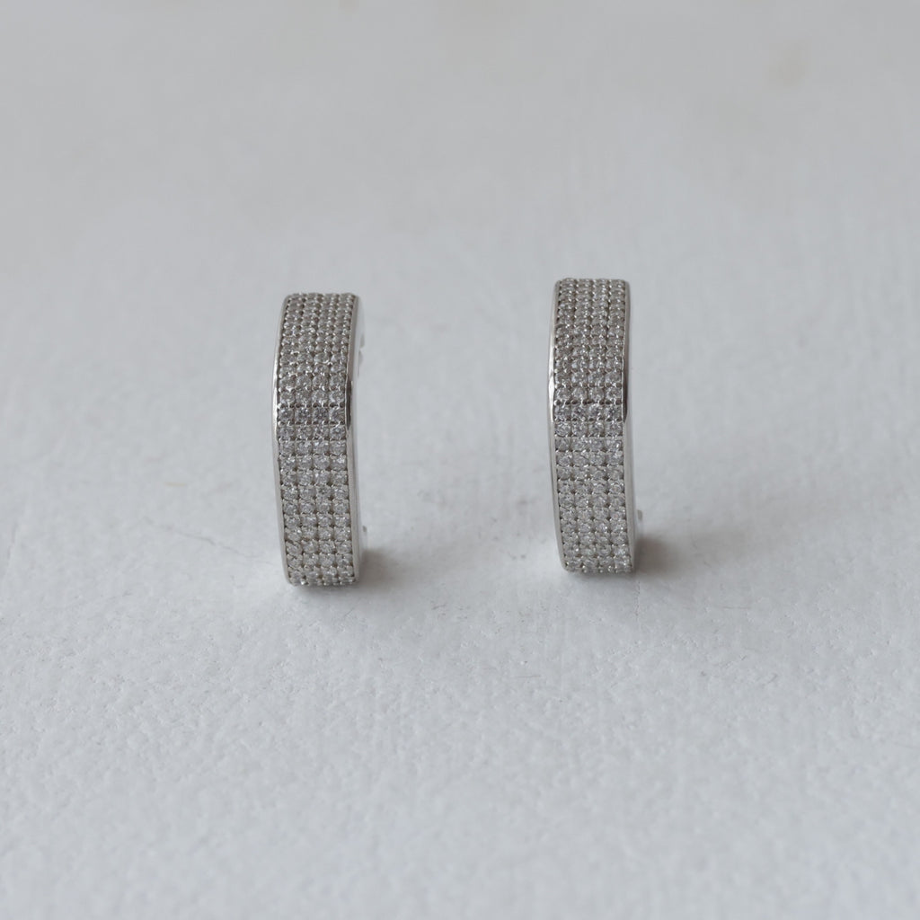 Glamour Wide-Band J-Hoop 92.5 Silver Earrings