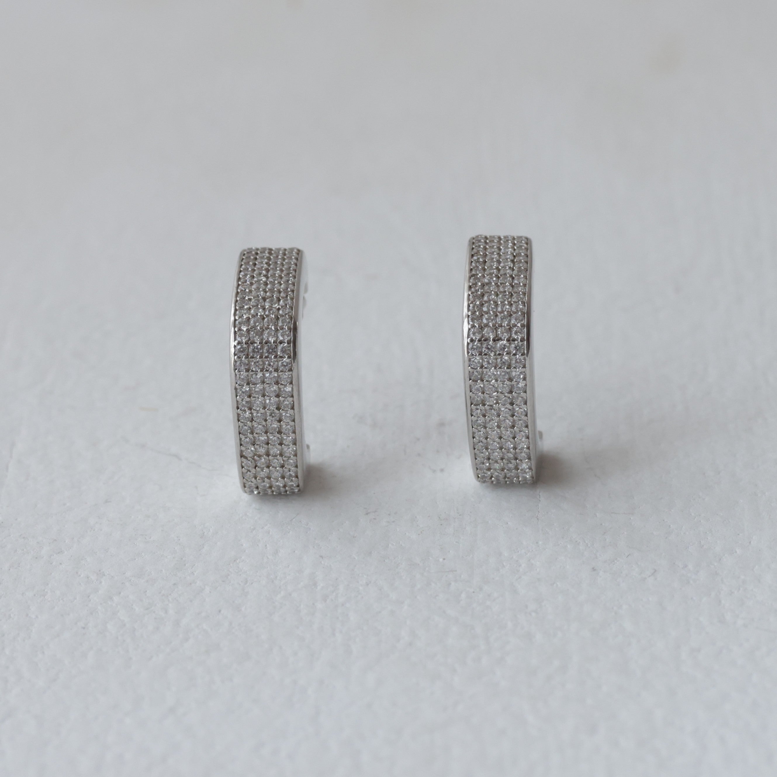 Glamour Wide-Band J-Hoop 92.5 Silver Earrings