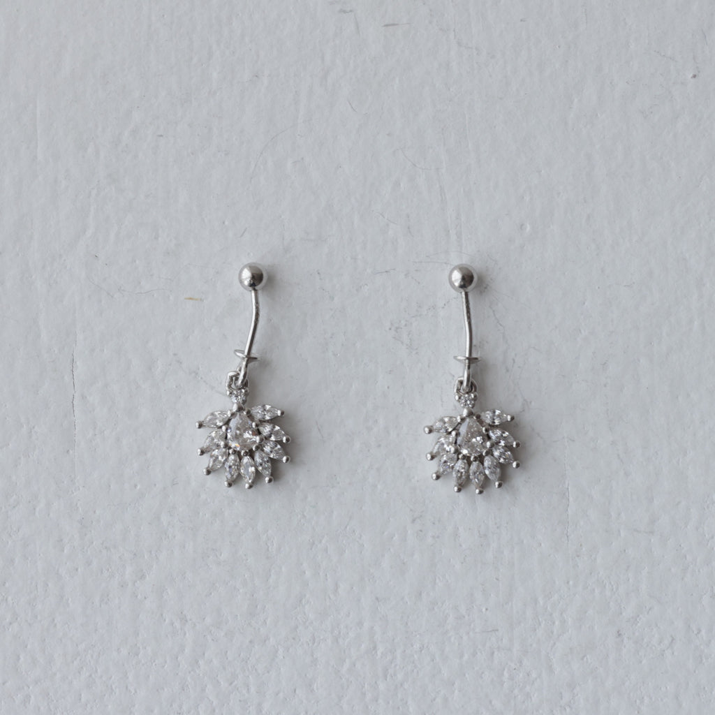 Sparkling Crystal Cluster 92.5 Silver Earrings (HELIX)