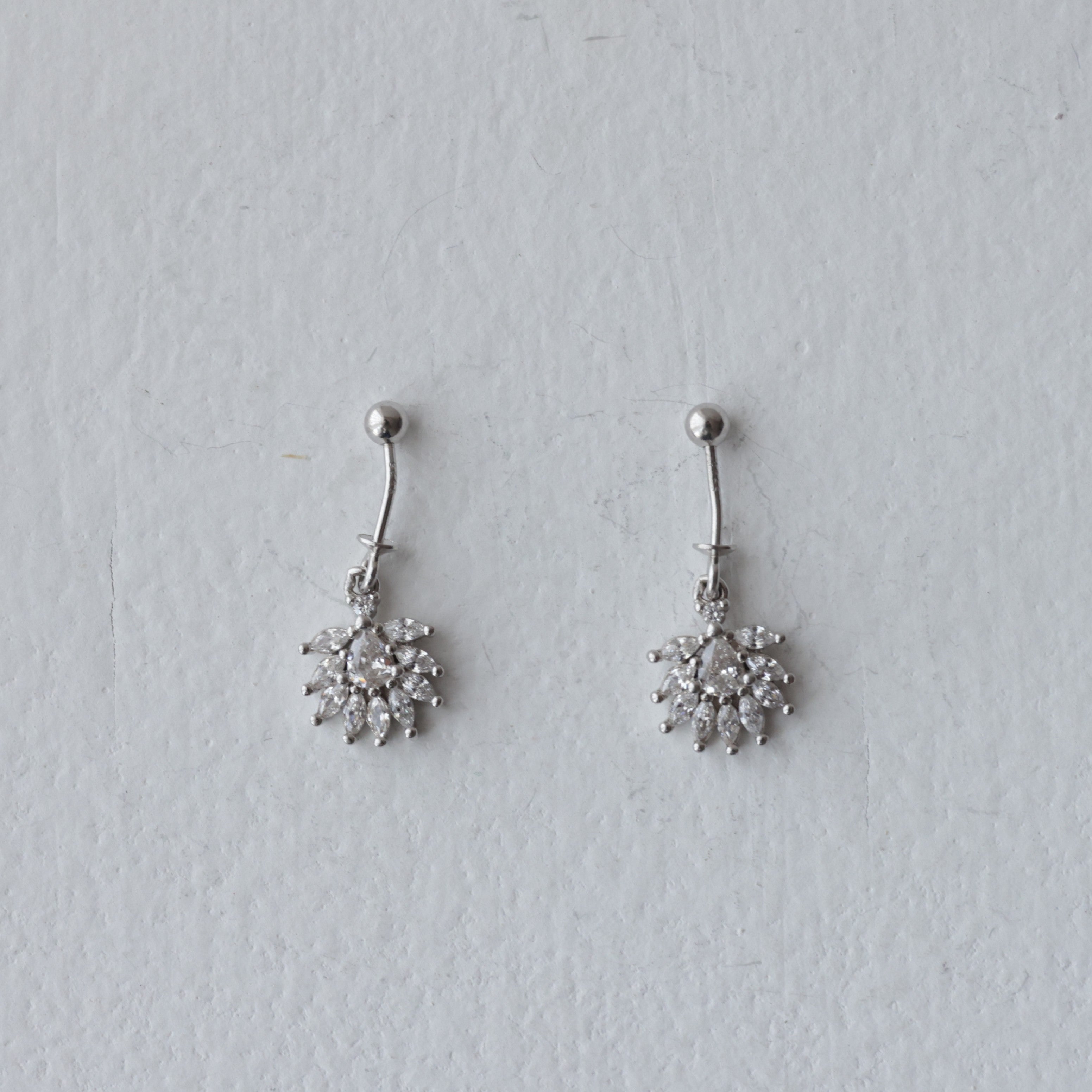 Sparkling Crystal Cluster 92.5 Silver Earrings (HELIX)