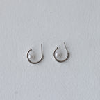The Pearl Floating Hoop 92.5 Silver Studs