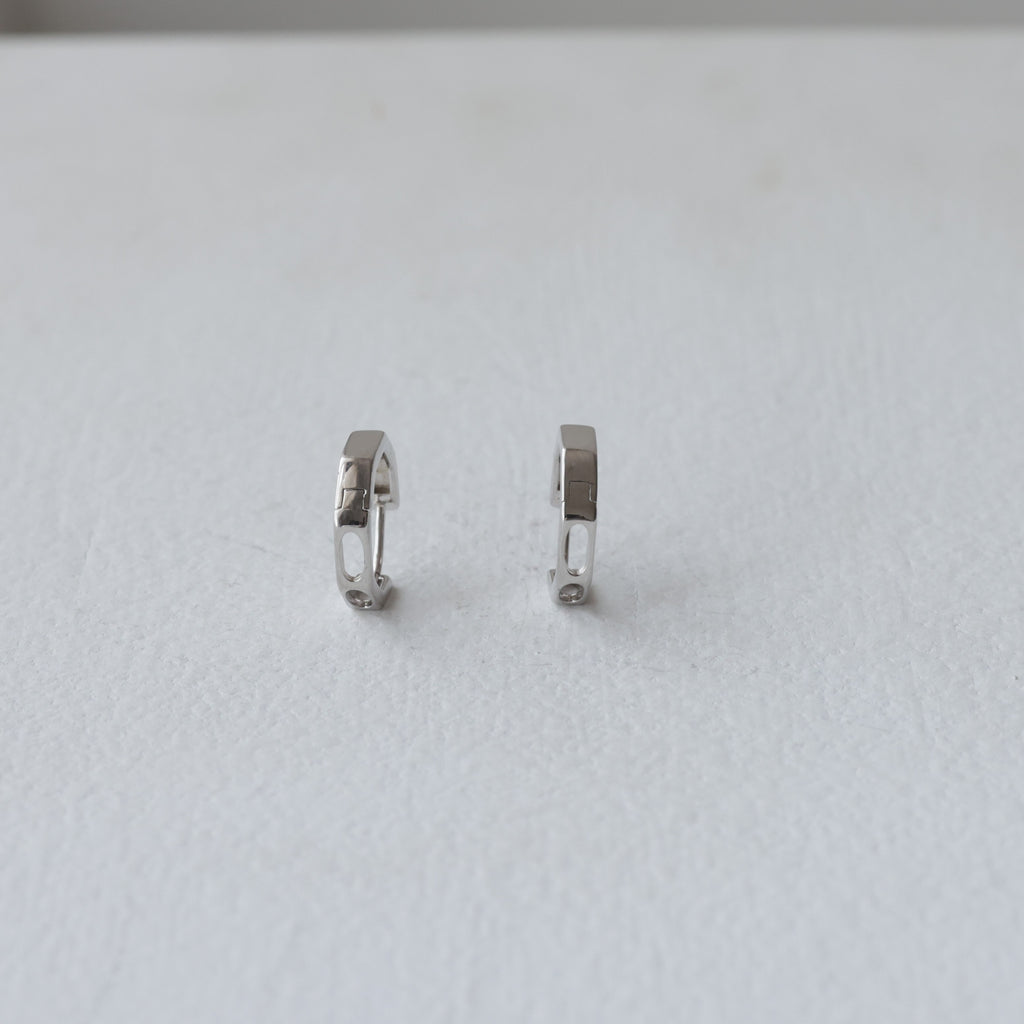 Minimalist Polished Polygon 92.5 Silver Hoops