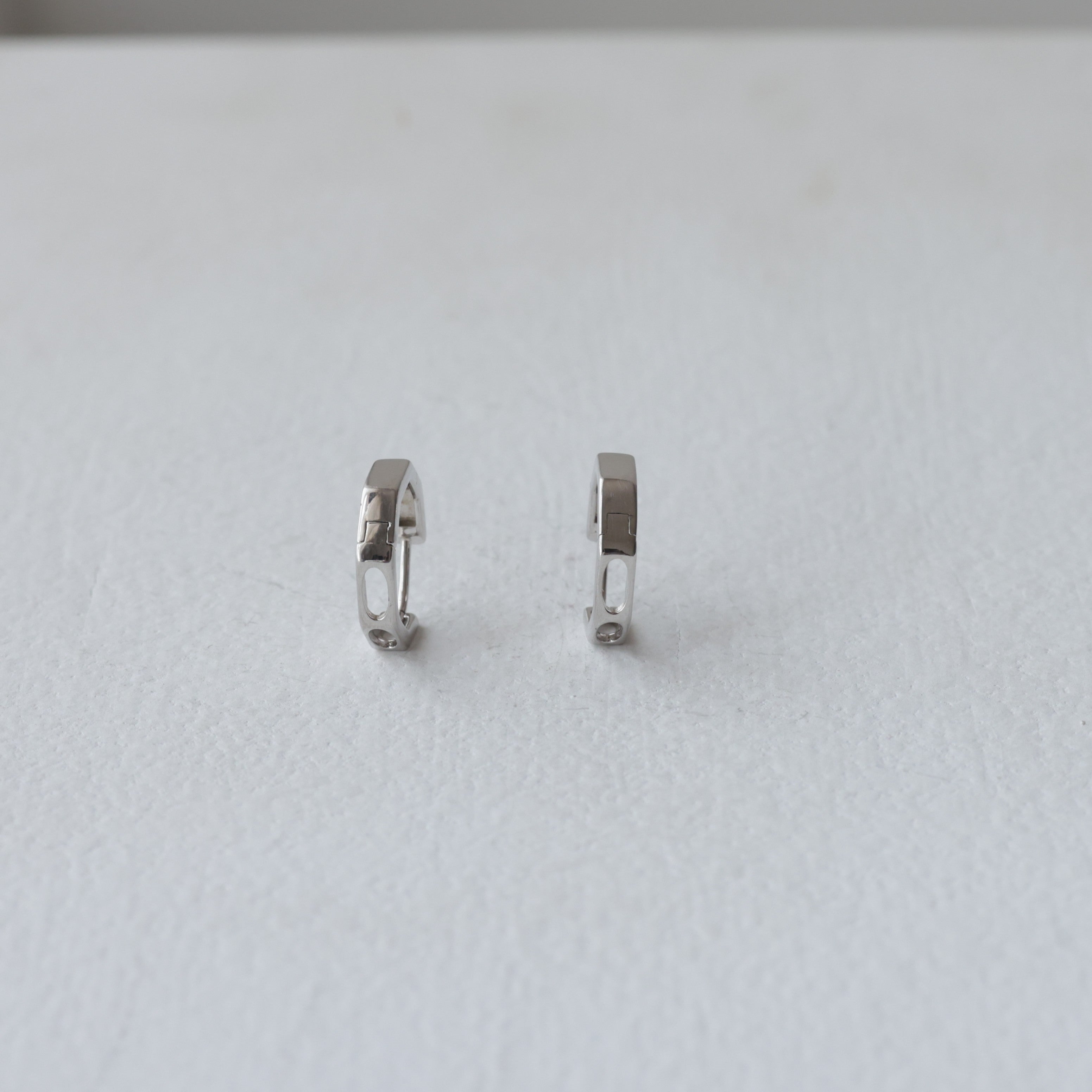 Minimalist Polished Polygon 92.5 Silver Hoops