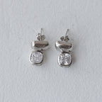 Minimalist Bold Solitaire 92.5 Silver Earrings