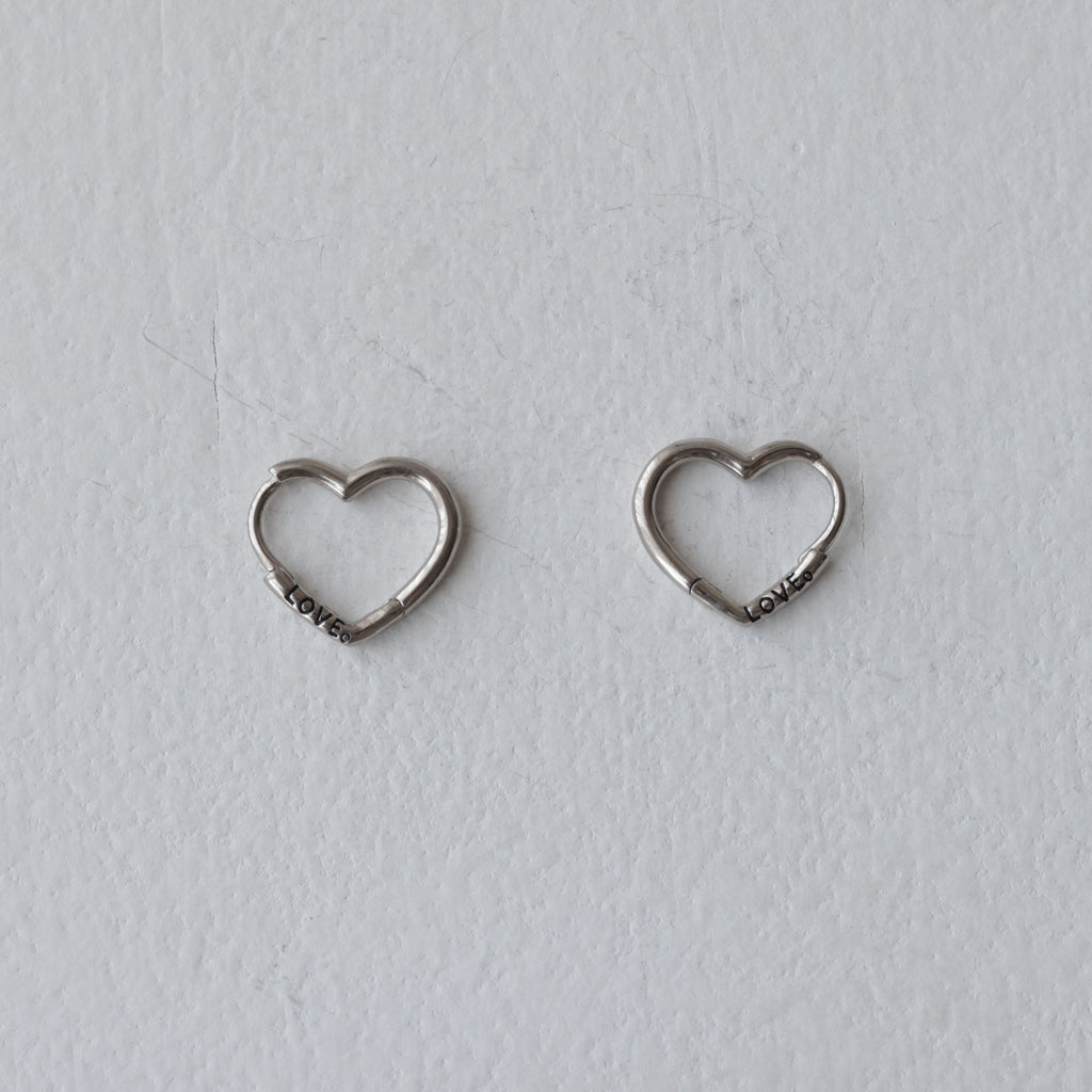 Sentiment 'LOVE' 92.5 Silver Small Hoops