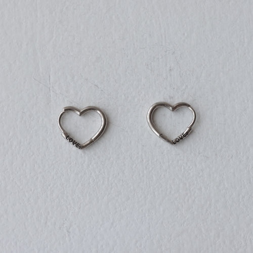 Sentiment 'LOVE' 92.5 Silver Small Hoops