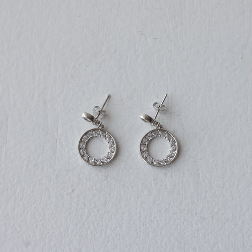 Sparkling Circular Bloom 92.5 Silver Stud