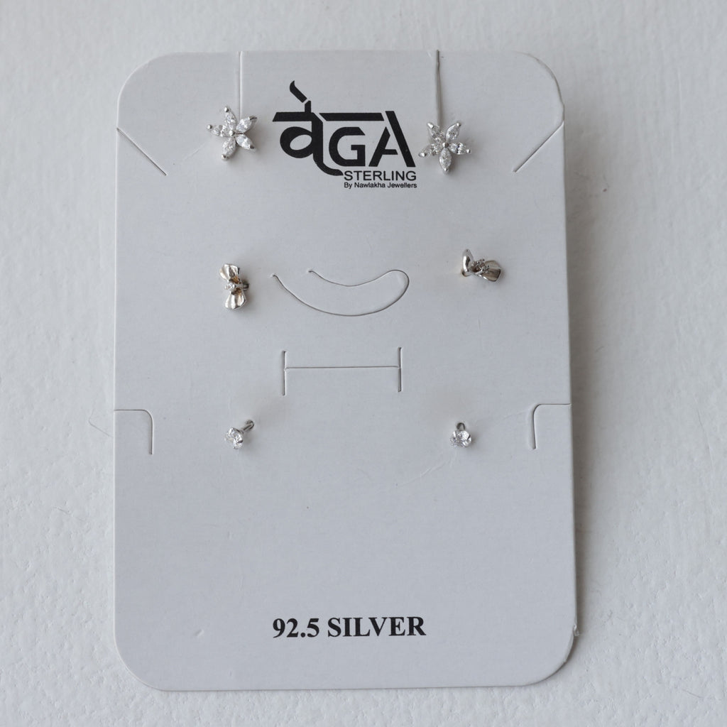 The Petite Trio 92.5 Silver Stud Set
