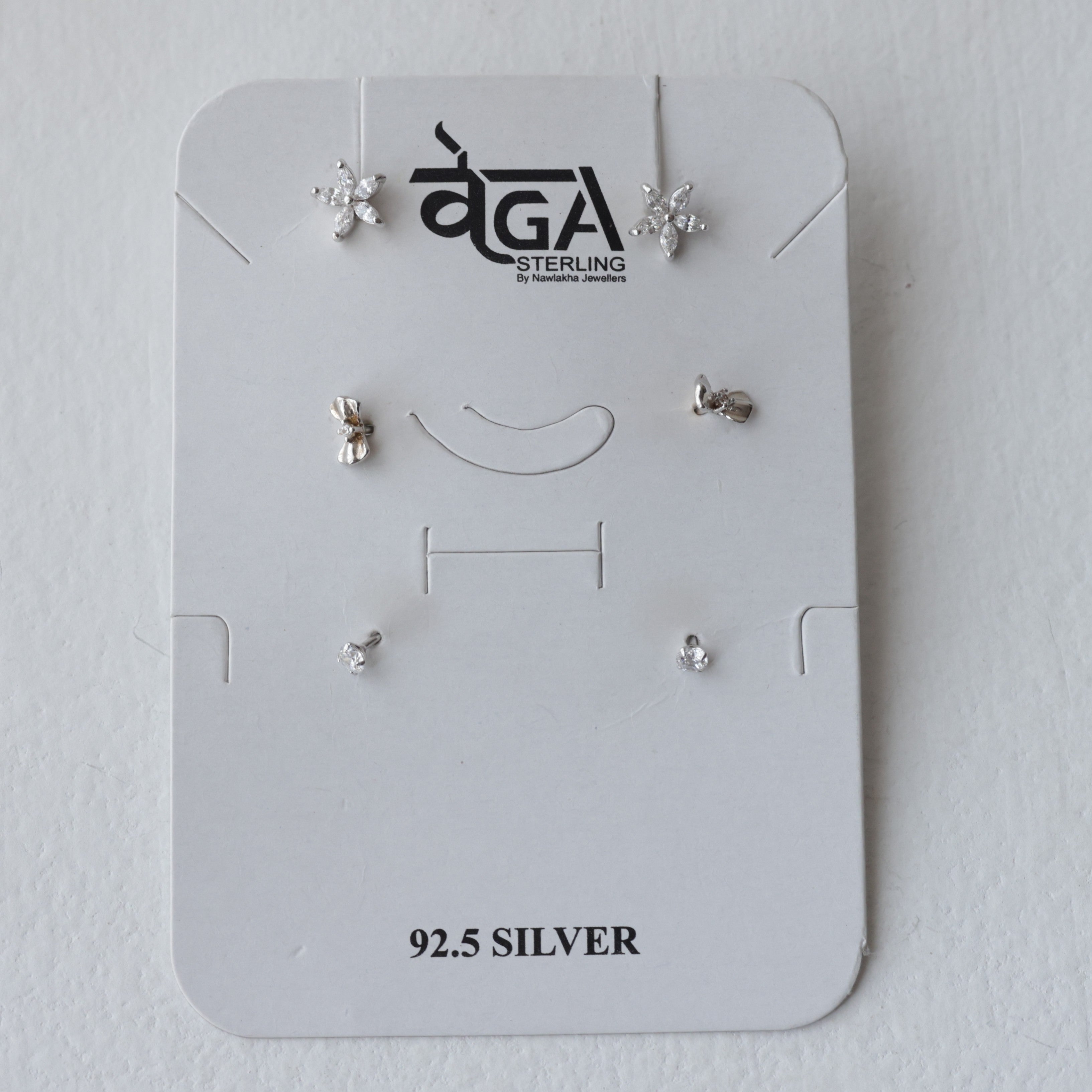 The Petite Trio 92.5 Silver Stud Set