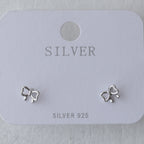 Classic Silver Sweetheart Bow Studs
