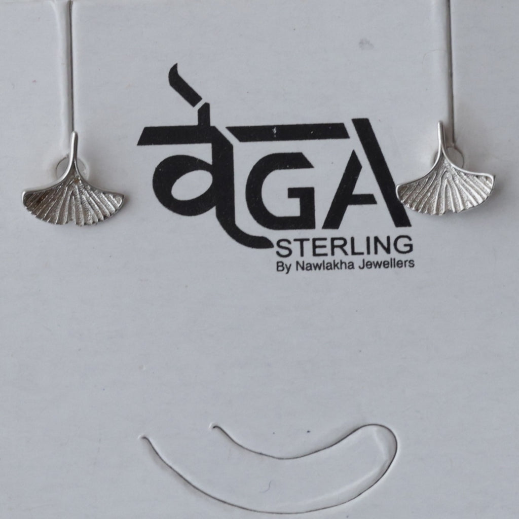 Nature-Inspired Fan 92.5 Silver Earrings
