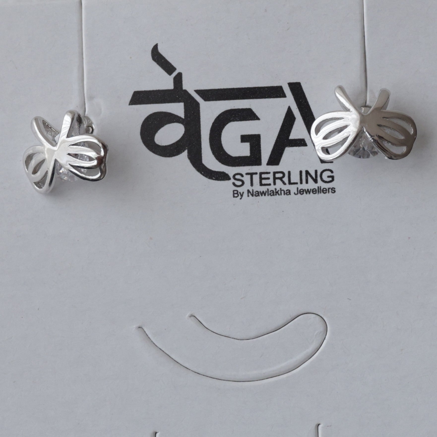 The Modern Butterfly Solitaire 92.5 Silver Studs