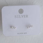 The Triple Pearl Linear 92.5 Silver Studs