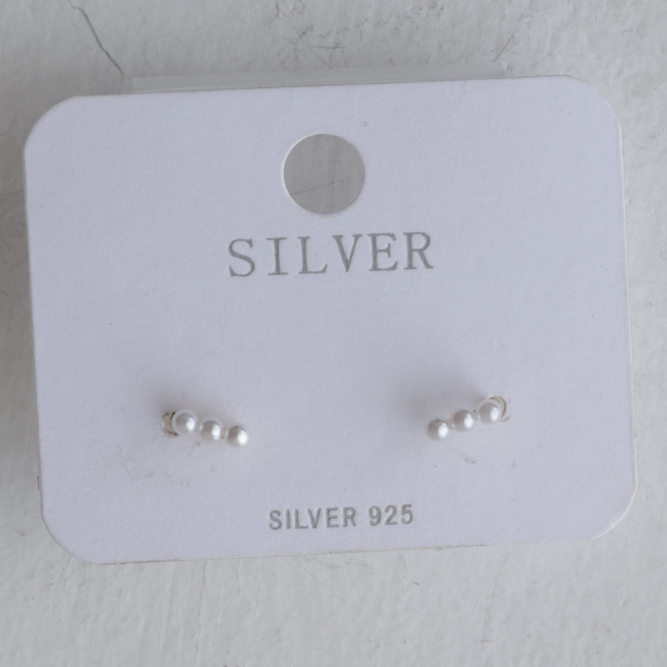 The Triple Pearl Linear 92.5 Silver Studs