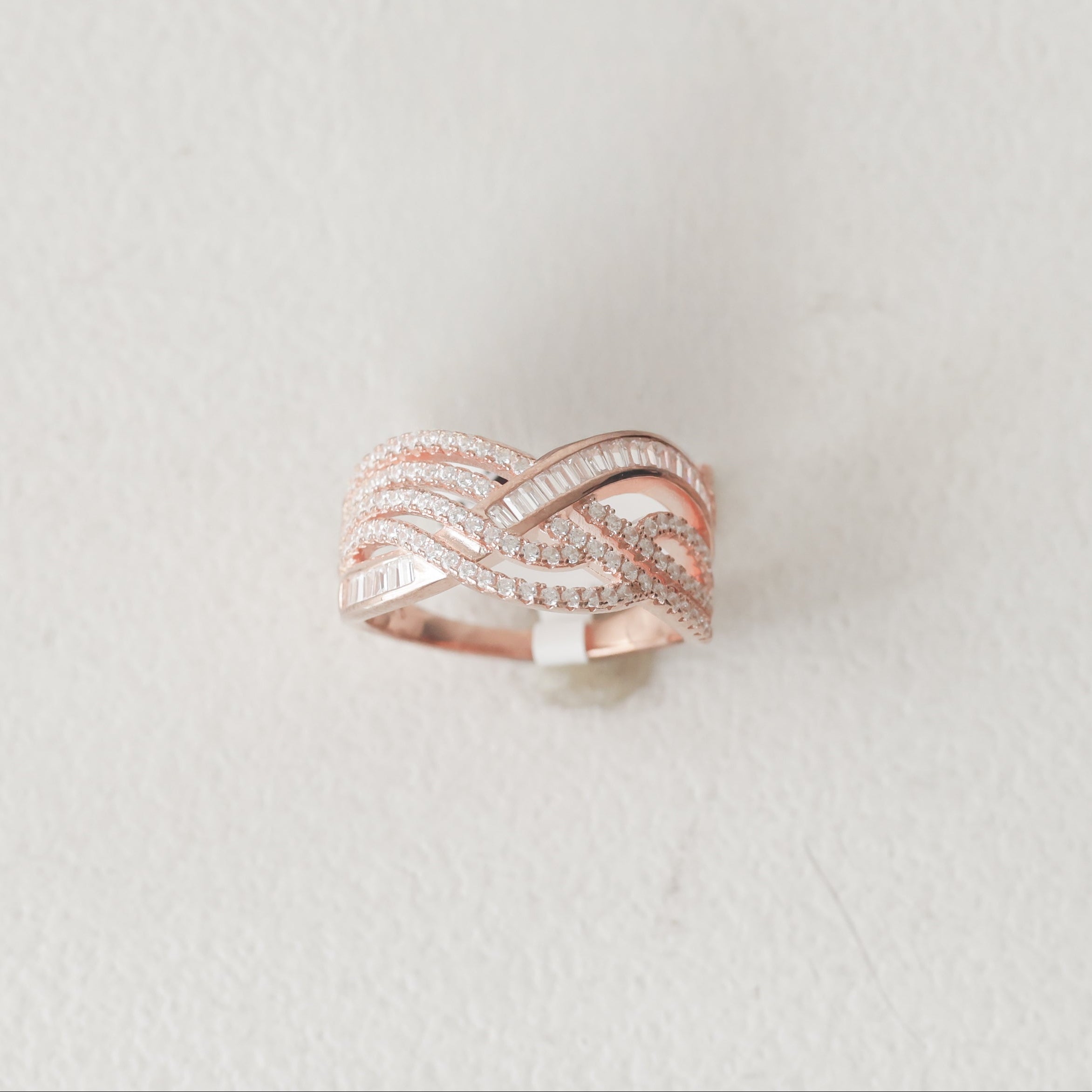 The Rose Gold Ribbon Interlace Ring