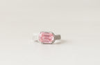 The Pink Emerald-Cut Halo Ring