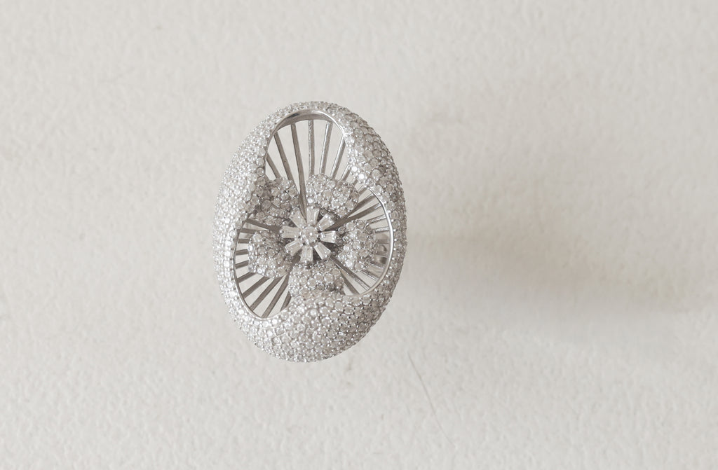 The Vega Crystal Bloom Statement Ring