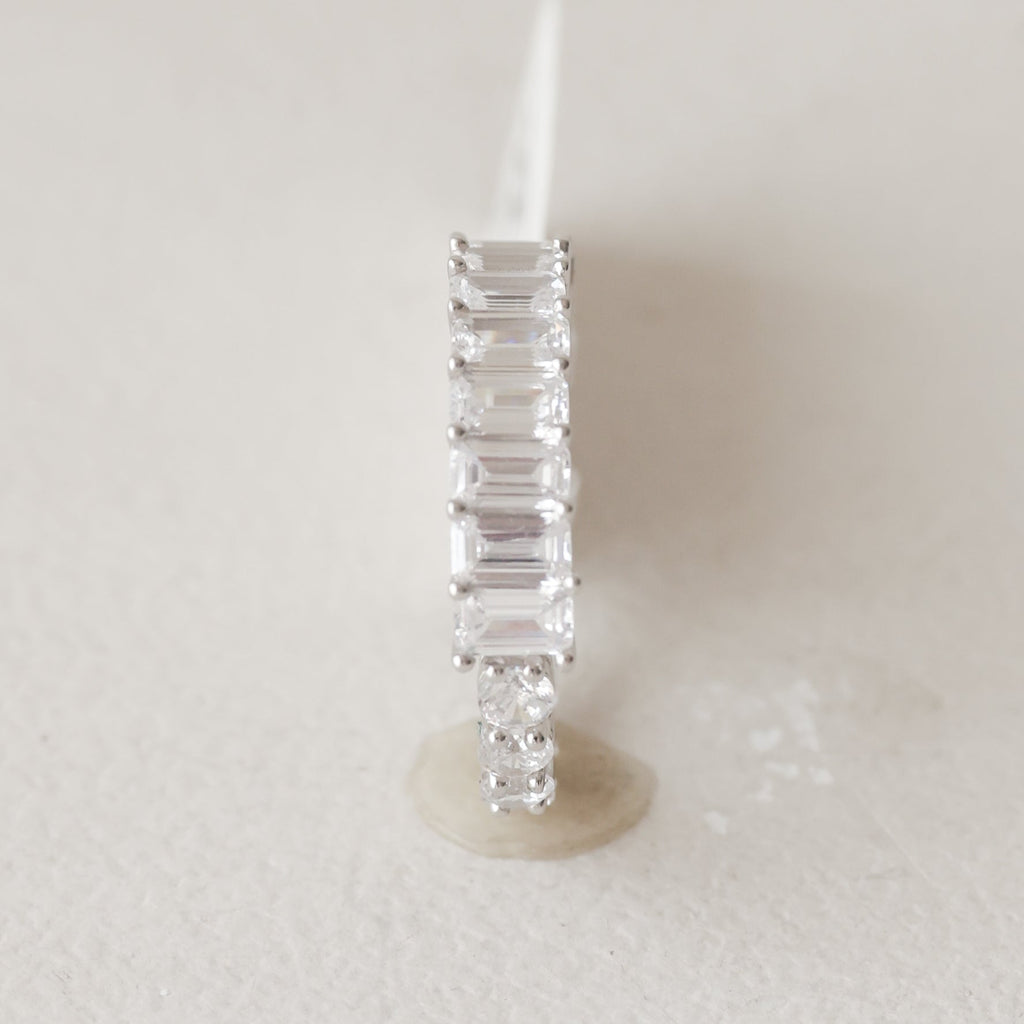 The Vega Silver Dual-Cut Eternity Band