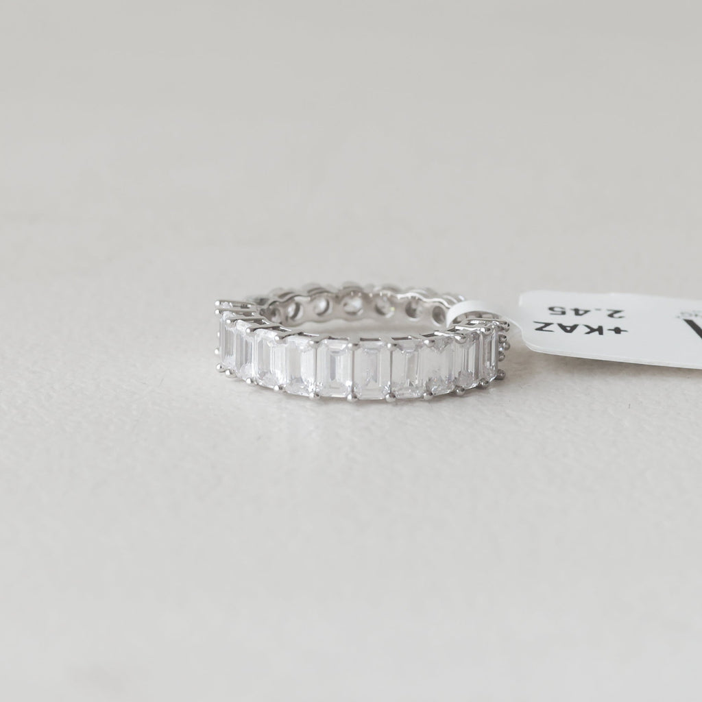 The Vega Silver Dual-Cut Eternity Band