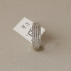 The Silver Three-Row Brilliance Ring